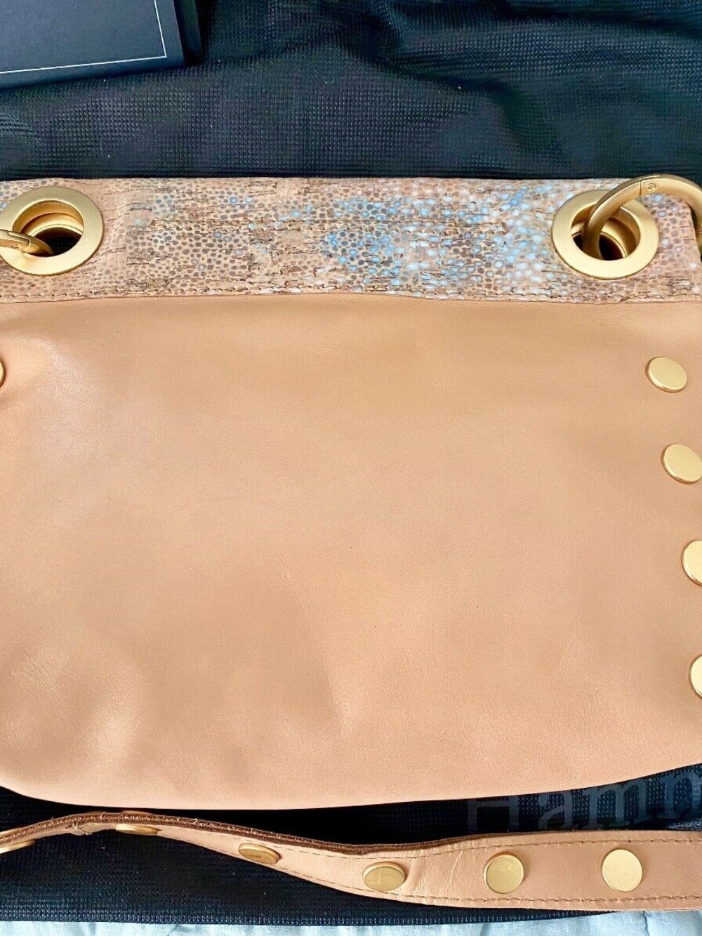 Hammitt Corey Leather Reversible Crossbody Bag Coast Mirage Brushed Gold Rivets - Picture 5 of 12